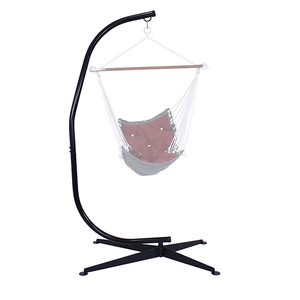 C Stand Stendi Inayoweza Kubebeka Kiti cha Hammock Kiti Kinachoning'inia Stendi ya Chuma ya Hisia ya Swing Stand Hali ya hewa Inayostahimili kutu 330lbs kwa Ukumbi wa Hewa wa Ndani ya Ukumbi wa Ndani